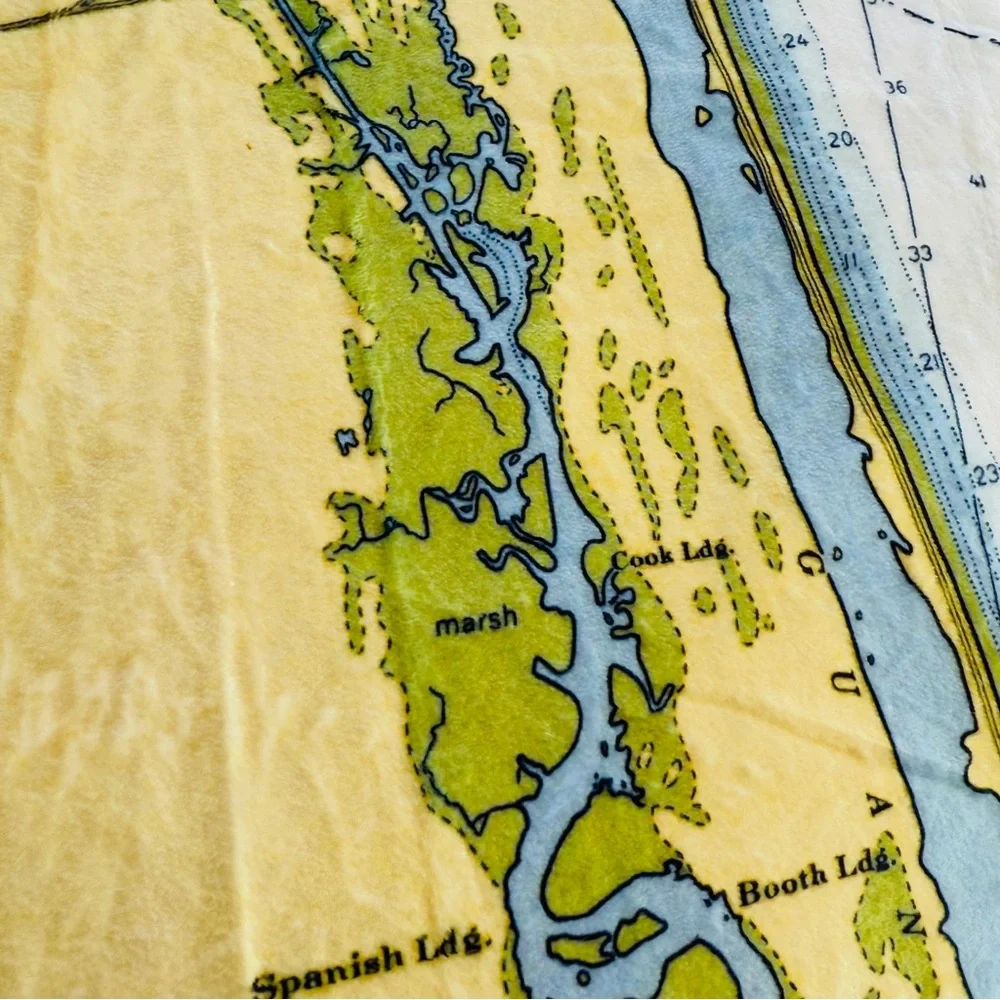 NEW without TAGS Plush Jacksonville, FL (Florida) Vintage Map Blanket